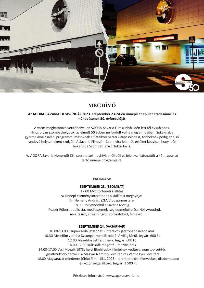 AGORA SAVARIA FILMSZNHZ 50